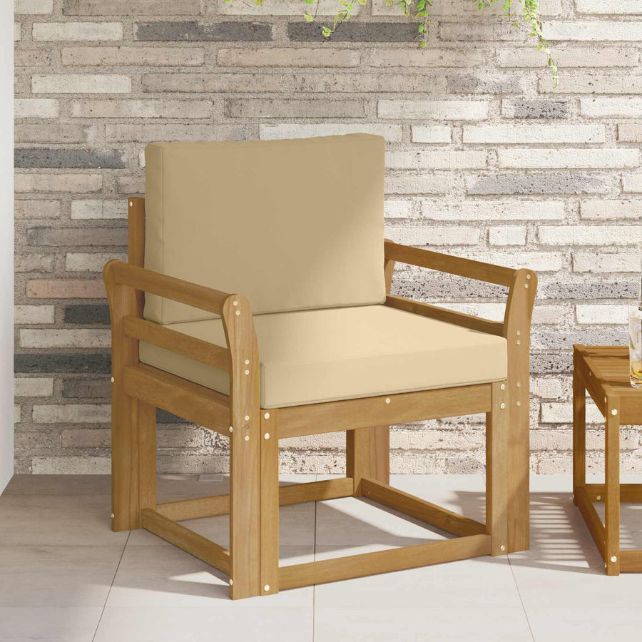 2 Stuk Buiten bankenset Polyester Wit en Beige
