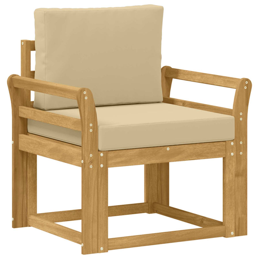 2 Stuk Buiten bankenset Polyester Wit en Beige