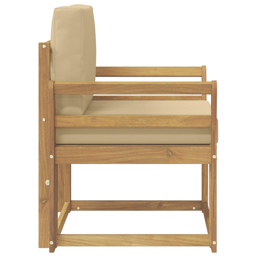 2 Stuk Buiten bankenset Polyester Wit en Beige