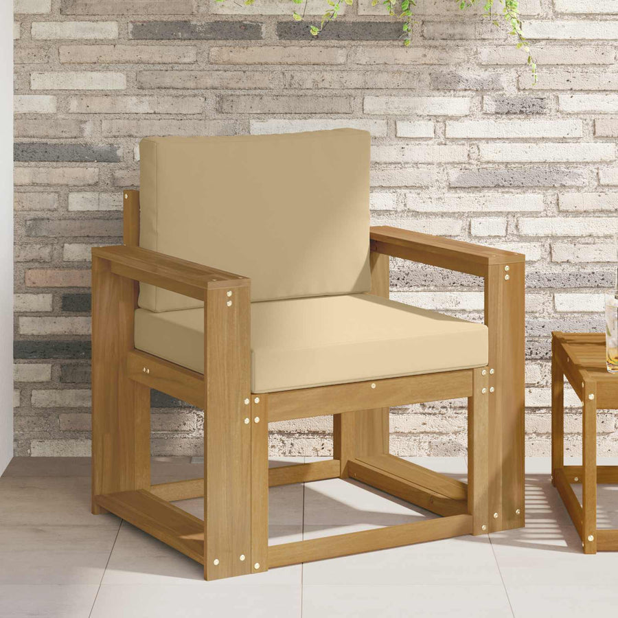 2 Stuk Buiten bankenset Polyester Wit en Beige