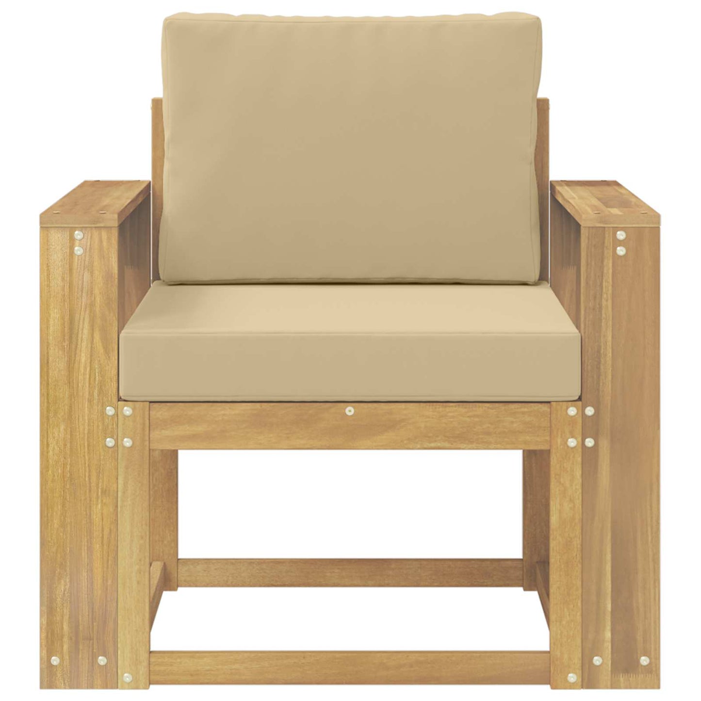 2 Stuk Buiten bankenset Polyester Wit en Beige