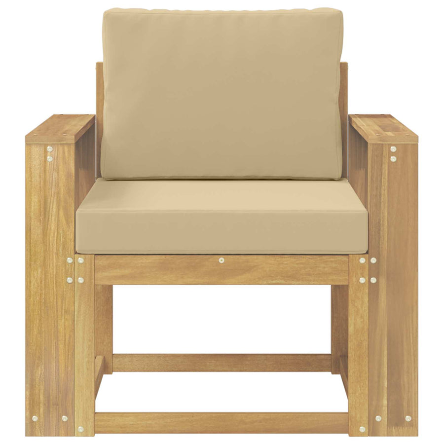 2 Stuk Buiten bankenset Polyester Wit en Beige