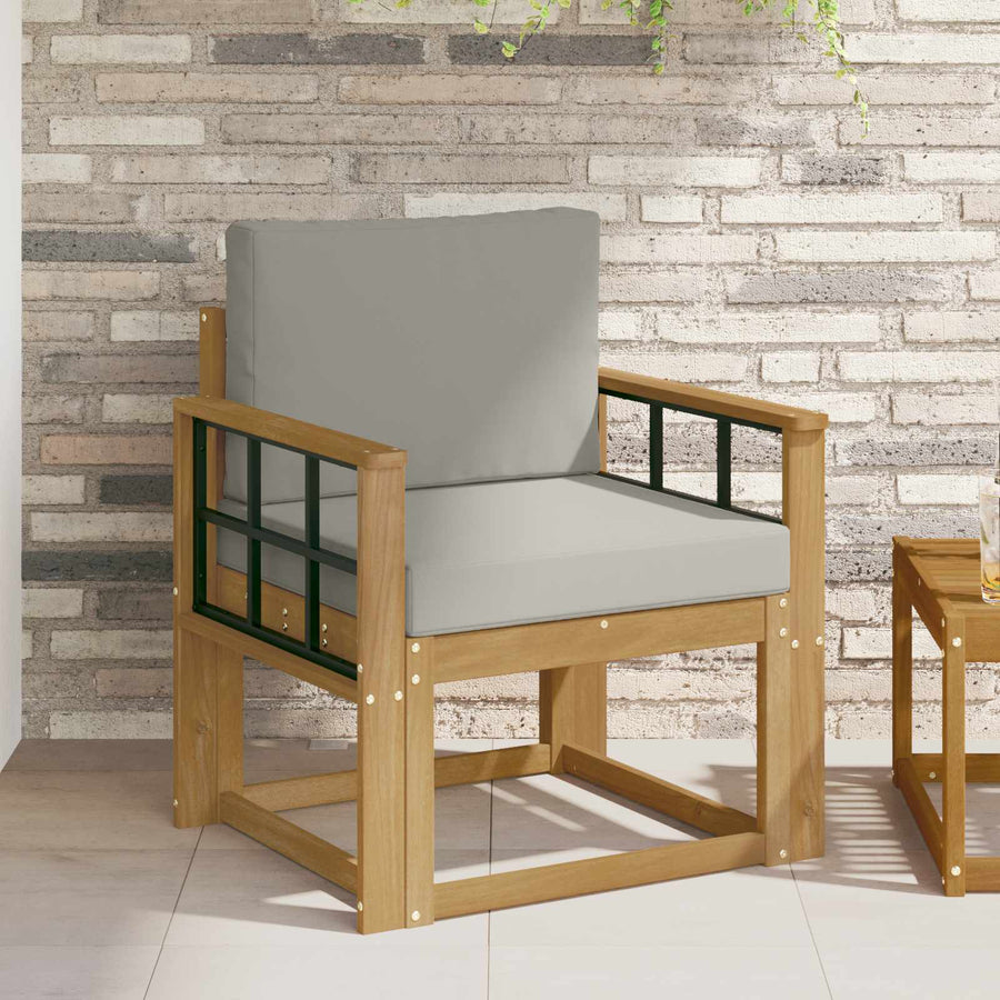 2 Stuk Buiten bankenset Polyester Wit en Lichtgrijs