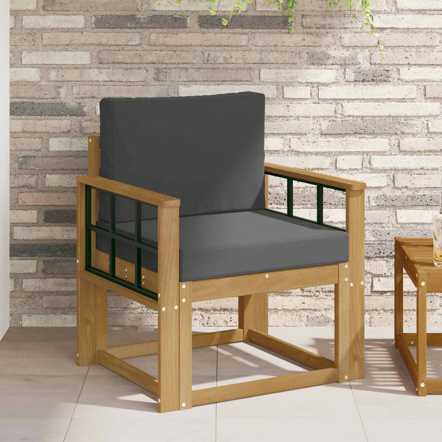 2 Stuk Buiten bankenset Polyester Wit en Anthraciet