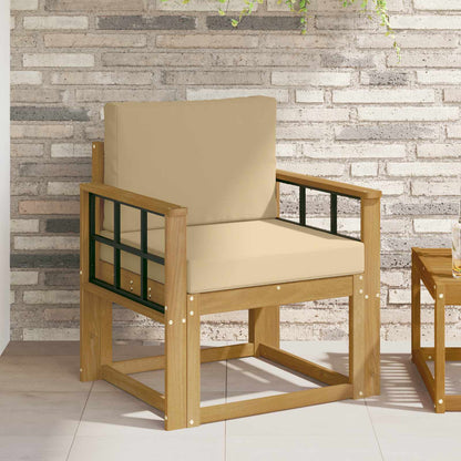 2 Stuk Buiten bankenset Polyester Wit en Beige