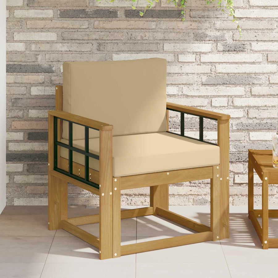 2 Stuk Buiten bankenset Polyester Wit en Beige