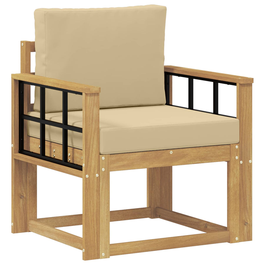 2 Stuk Buiten bankenset Polyester Wit en Beige