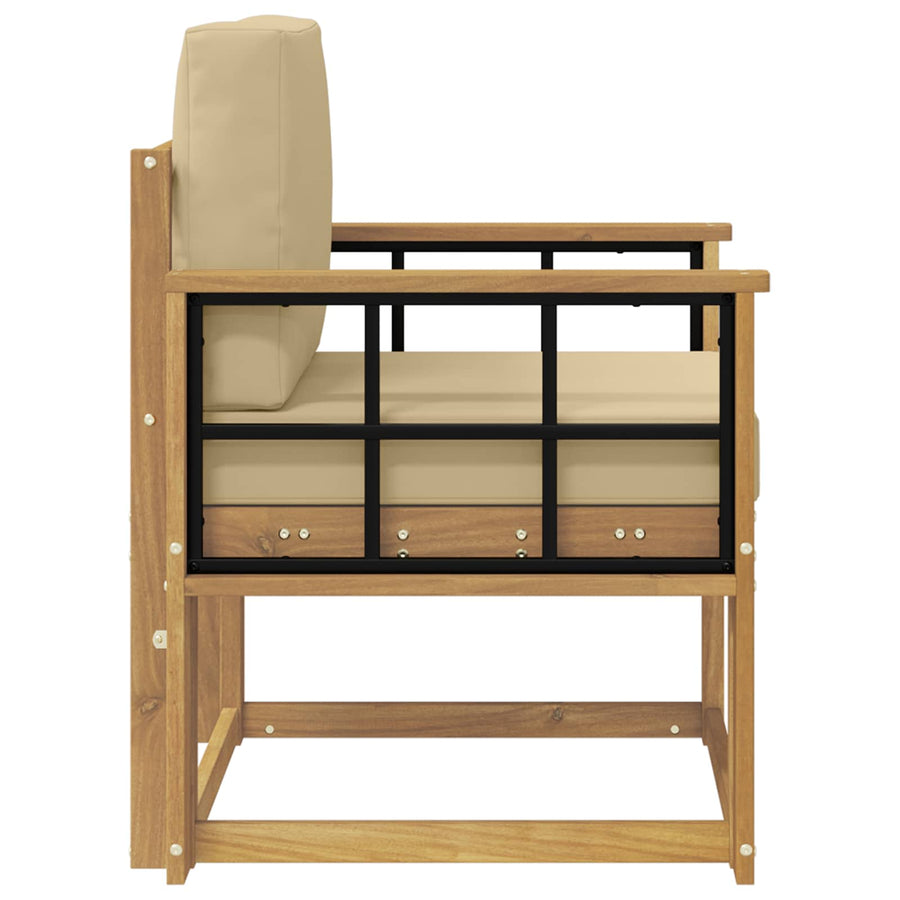 2 Stuk Buiten bankenset Polyester Wit en Beige