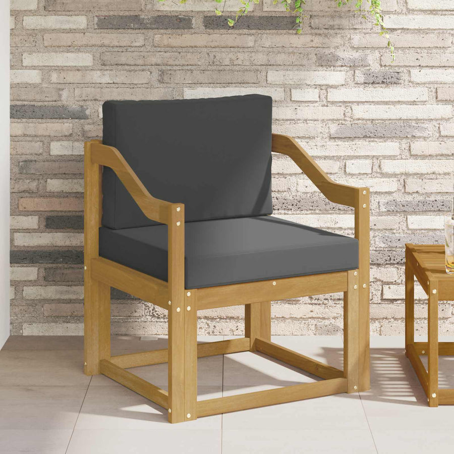 2 Stuk Buiten bankenset Polyester Wit en Anthraciet