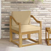 Bankenset acaciahout wit beige 2-delig
