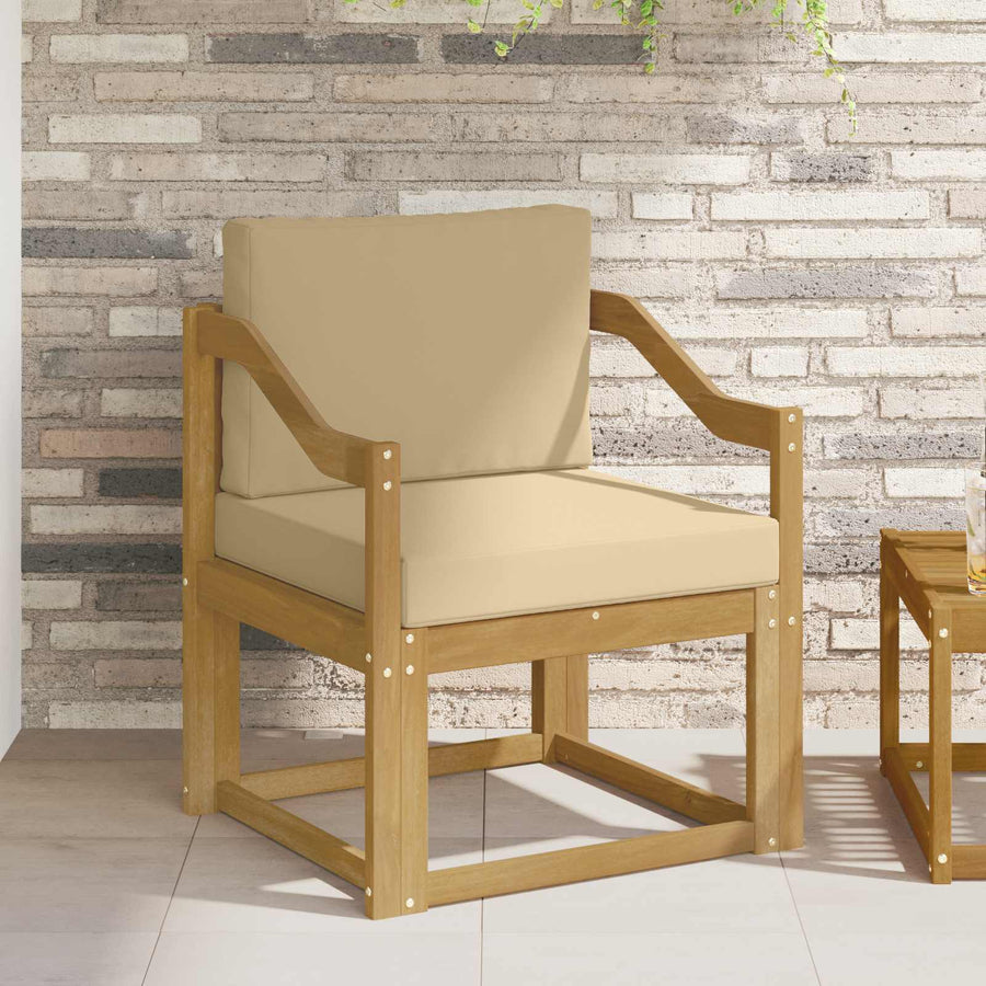 2 Stuk Buiten bankenset Polyester Wit en Beige