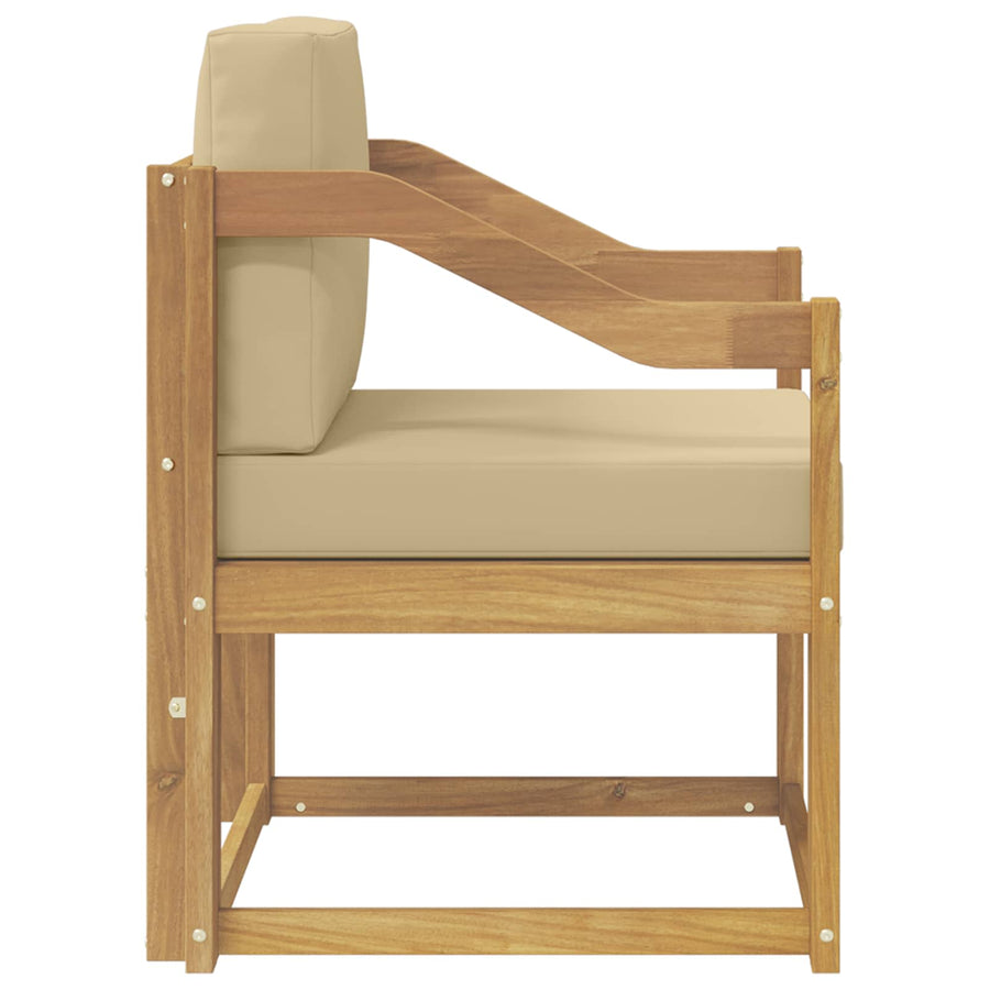 2 Stuk Buiten bankenset Polyester Wit en Beige