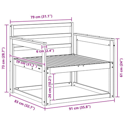 Buiten Midden Sofa Massief Acaciahout Wit