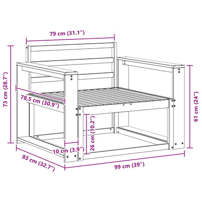 Buiten Midden Sofa Massief Acaciahout Wit