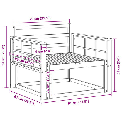 Buiten Midden Sofa Massief Acaciahout Wit