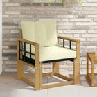 Garden Bench Solid Acacia Wood and Textilene White