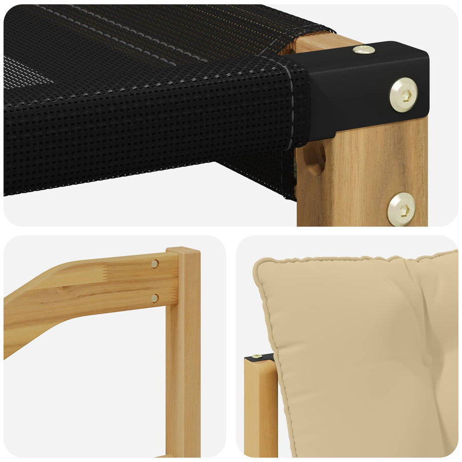 Tuinbank Massief Acaciahout wit en beige