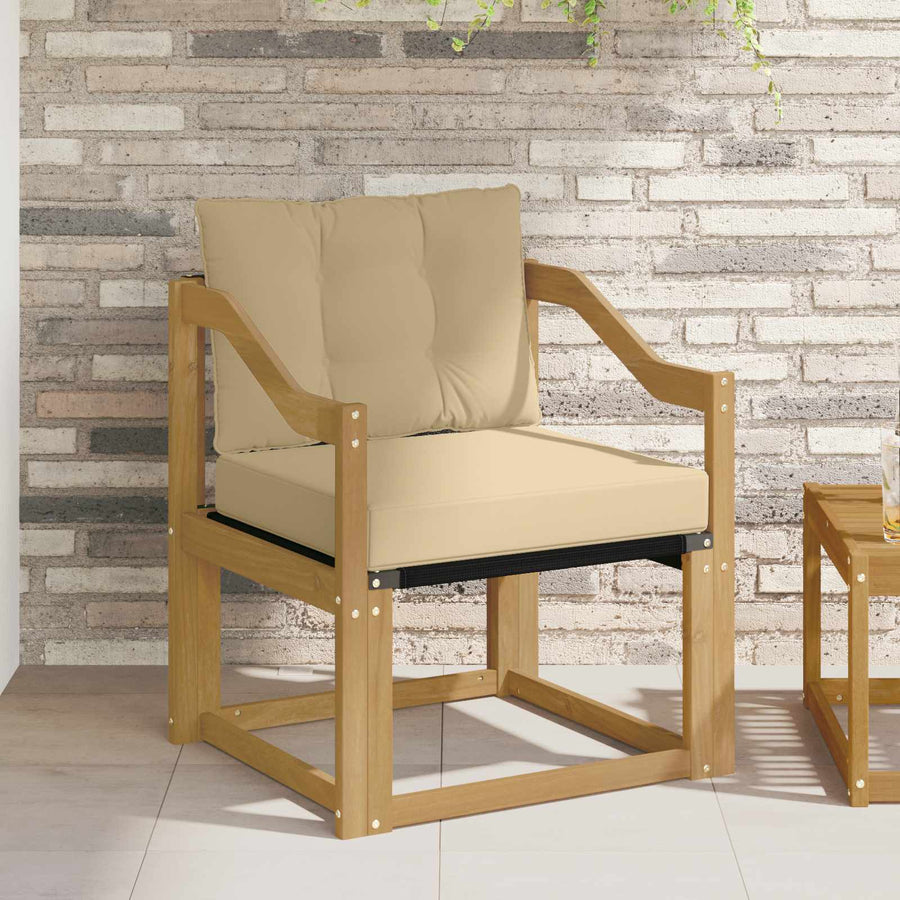 Tuinbank Massief Acaciahout wit en beige