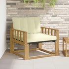 Bankenset massief acaciahout textilene wit