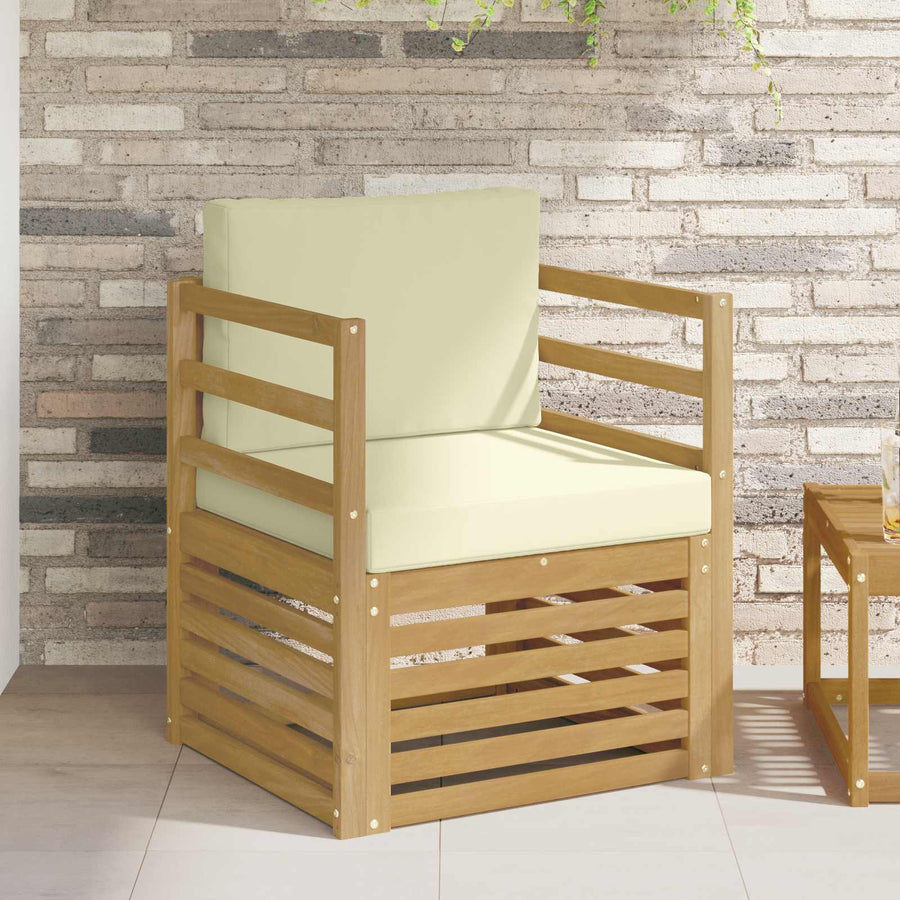 Tuinbank Polyester Wit en crèmekleurig