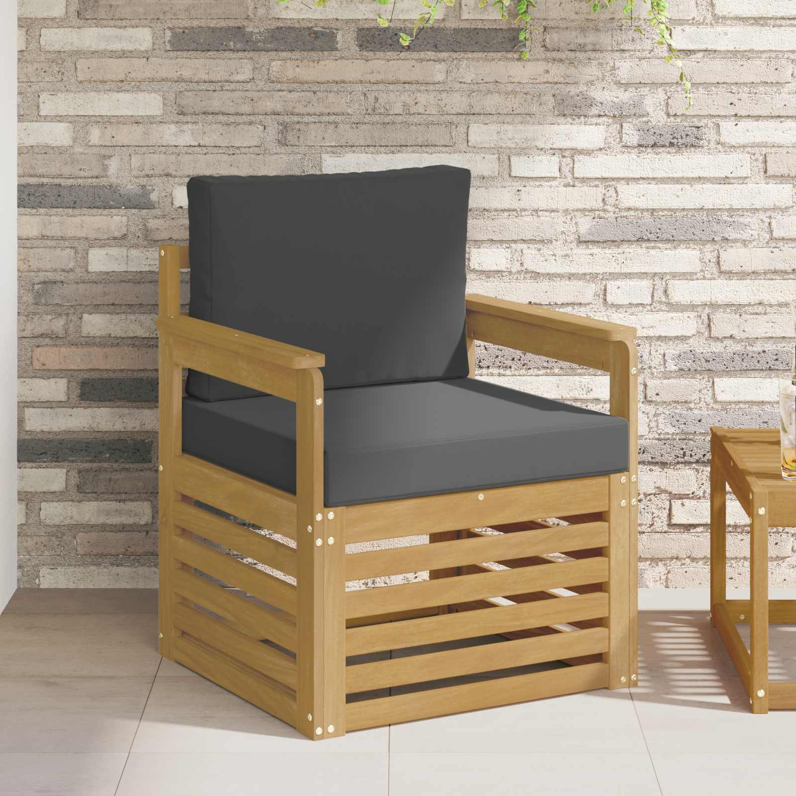 2 Stuk Buiten bankenset Polyester Wit en Anthraciet