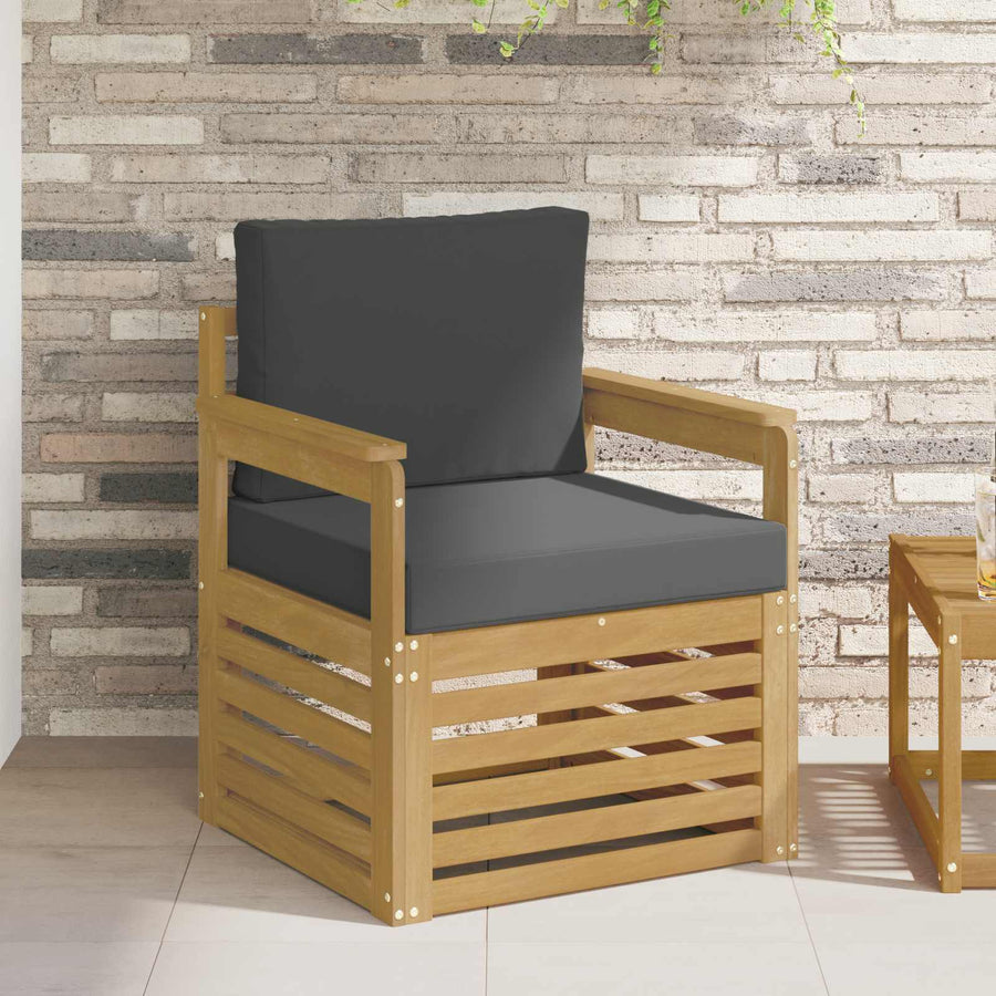 2 Stuk Buiten bankenset Polyester Wit en Anthraciet