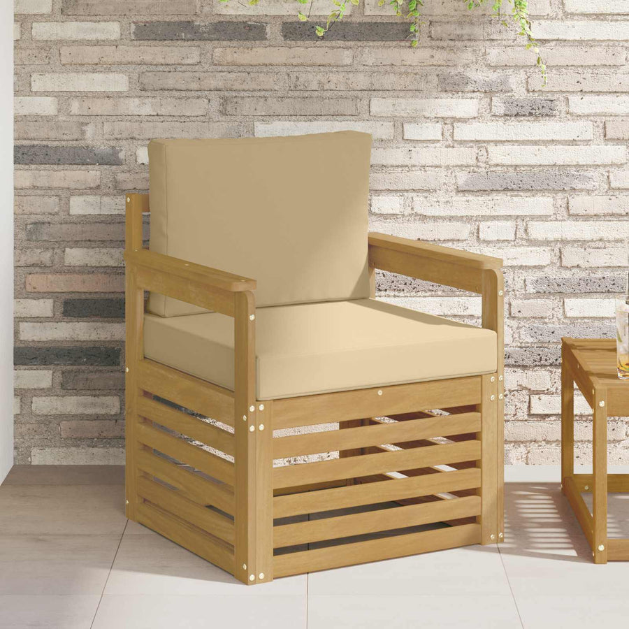 2 Stuk Buiten bankenset Polyester Wit en Beige