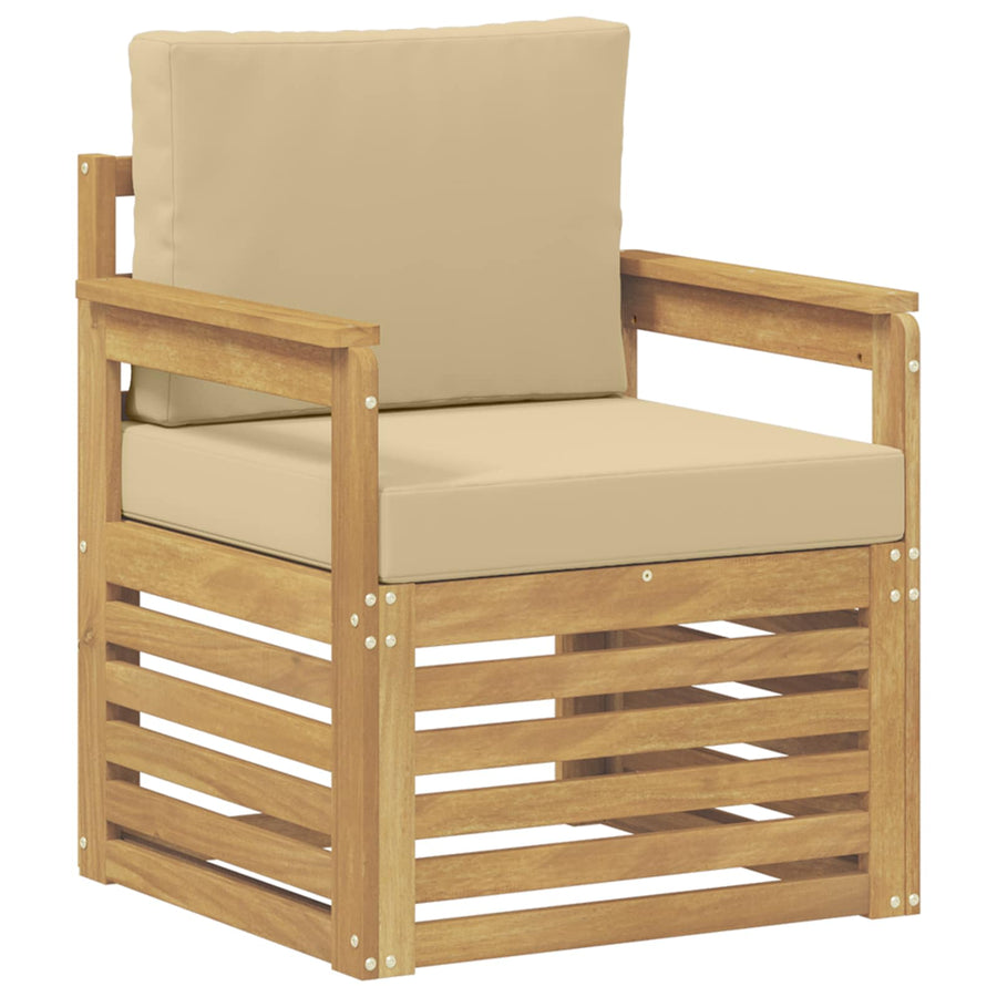 2 Stuk Buiten bankenset Polyester Wit en Beige