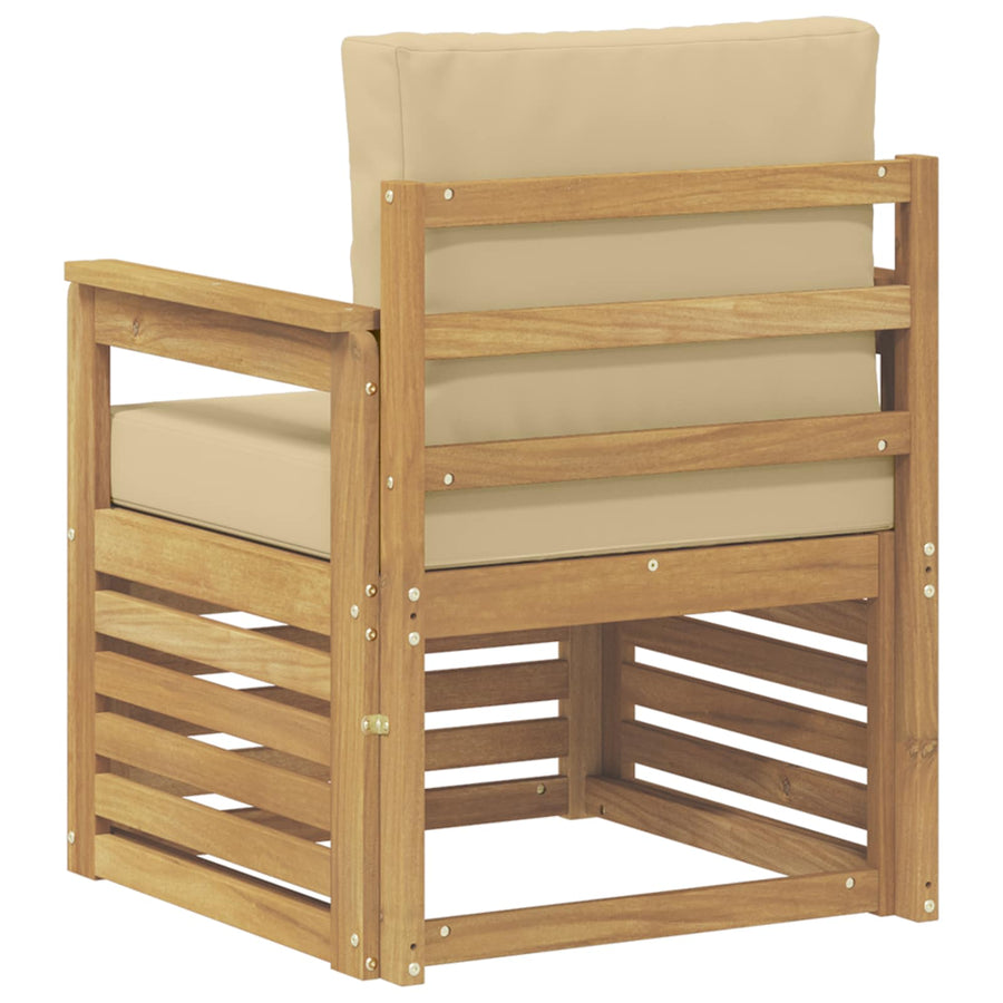 2 Stuk Buiten bankenset Polyester Wit en Beige
