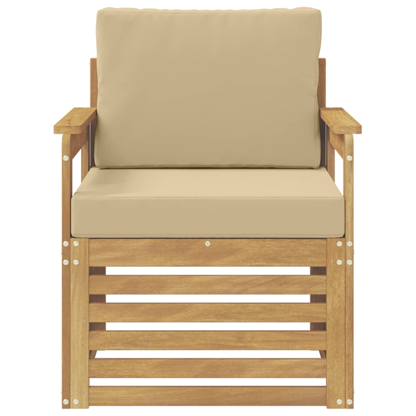 2 Stuk Buiten bankenset Polyester Wit en Beige