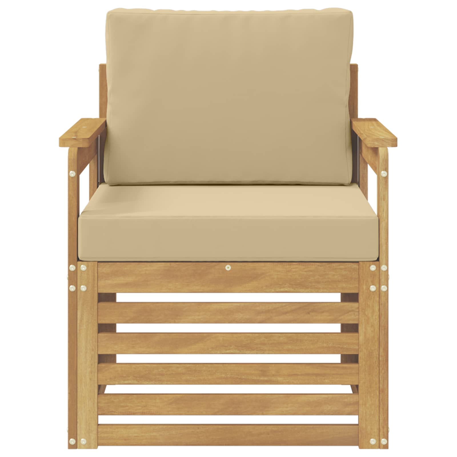 2 Stuk Buiten bankenset Polyester Wit en Beige