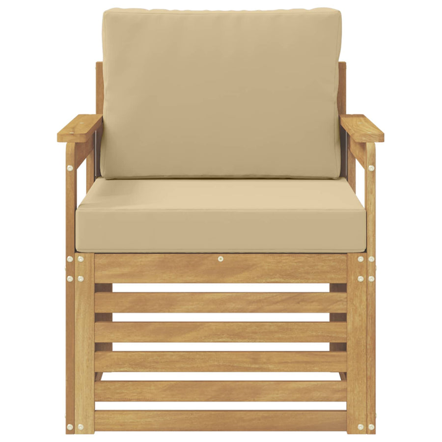 2 Stuk Buiten bankenset Polyester Wit en Beige