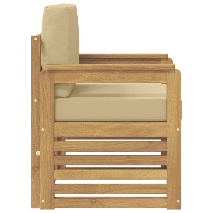 2 Stuk Buiten bankenset Polyester Wit en Beige