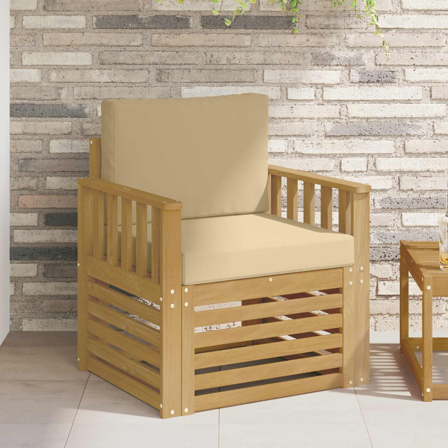 2 Stuk Buiten bankenset Polyester Wit en Beige