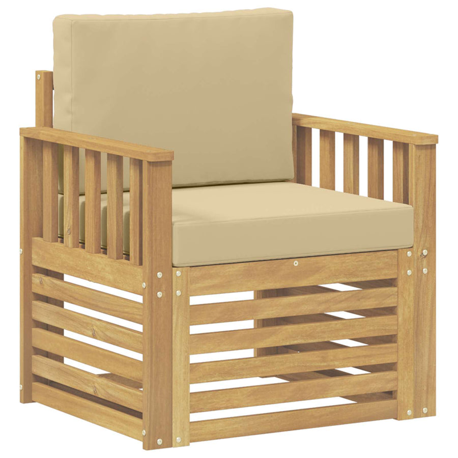 2 Stuk Buiten bankenset Polyester Wit en Beige