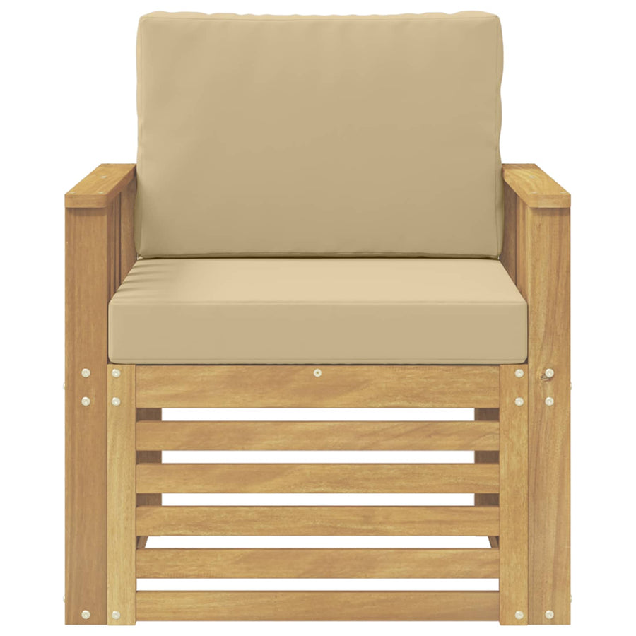 2 Stuk Buiten bankenset Polyester Wit en Beige