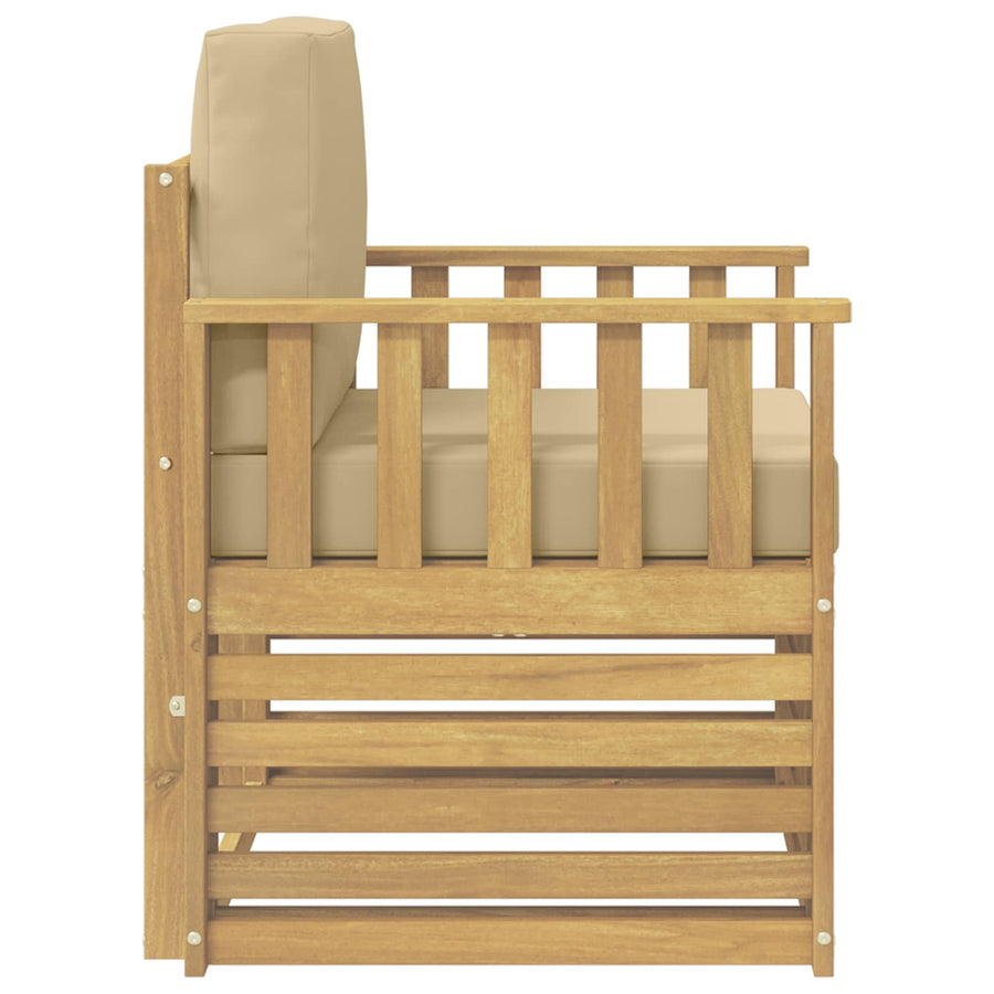 2 Stuk Buiten bankenset Polyester Wit en Beige