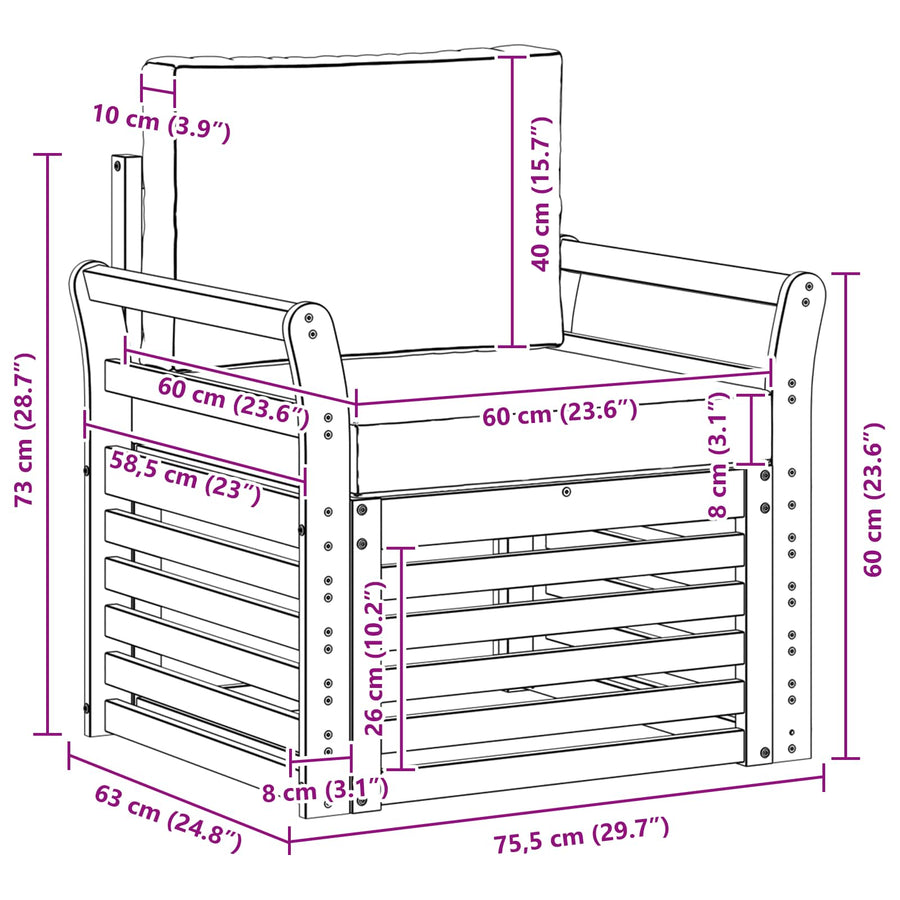 Buiten bankenset Polyester Wit