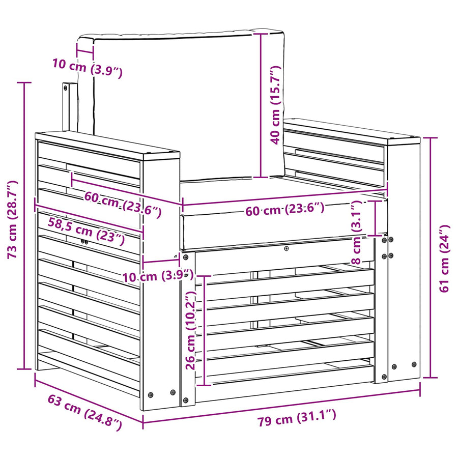 Buiten bankenset Polyester Wit