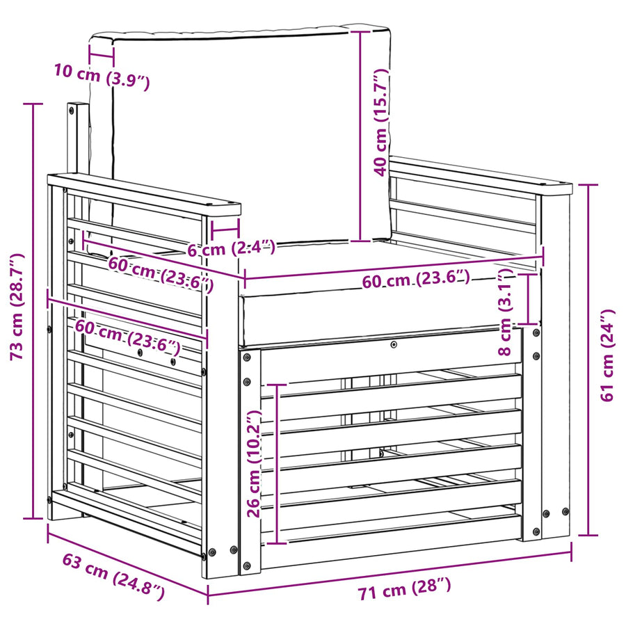 Buiten bankenset Polyester Wit