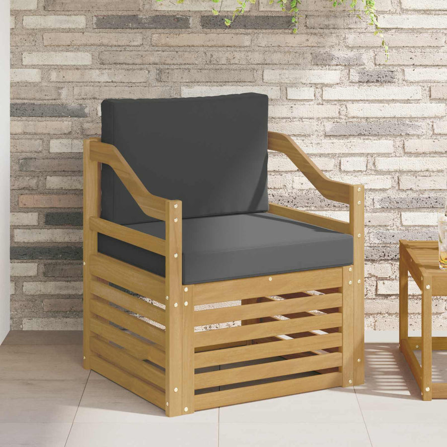 Tuinbank Polyester wit en antracietkleurig