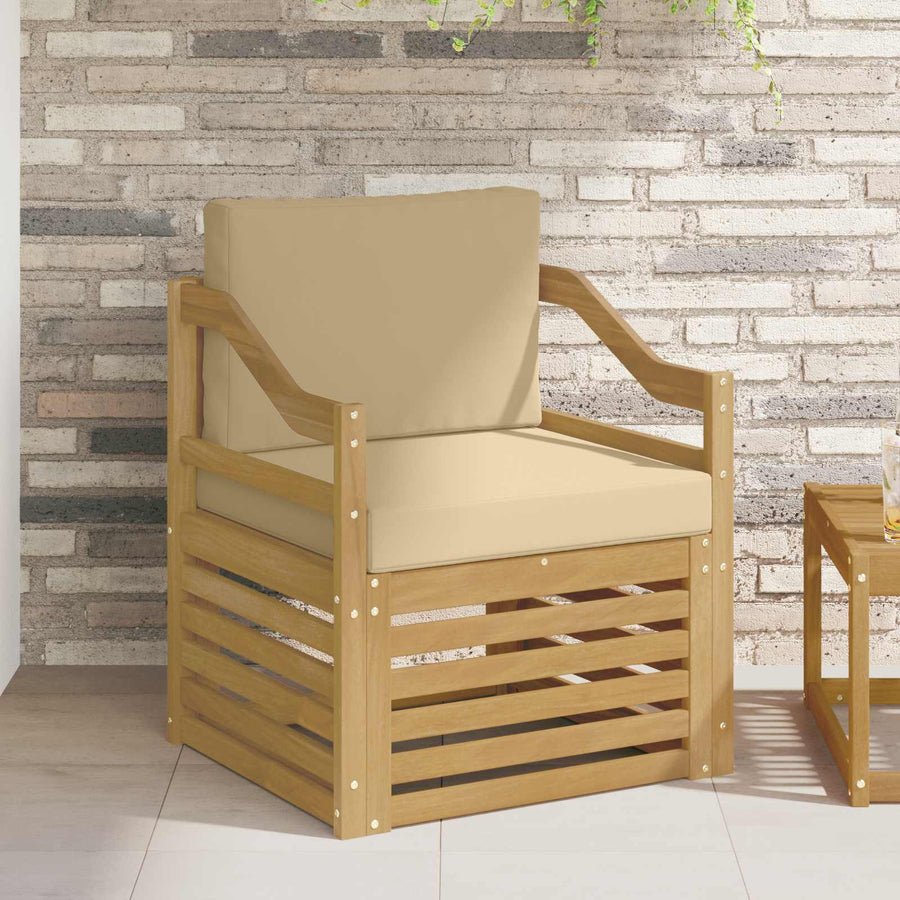 Tuinbank Polyester wit en beige