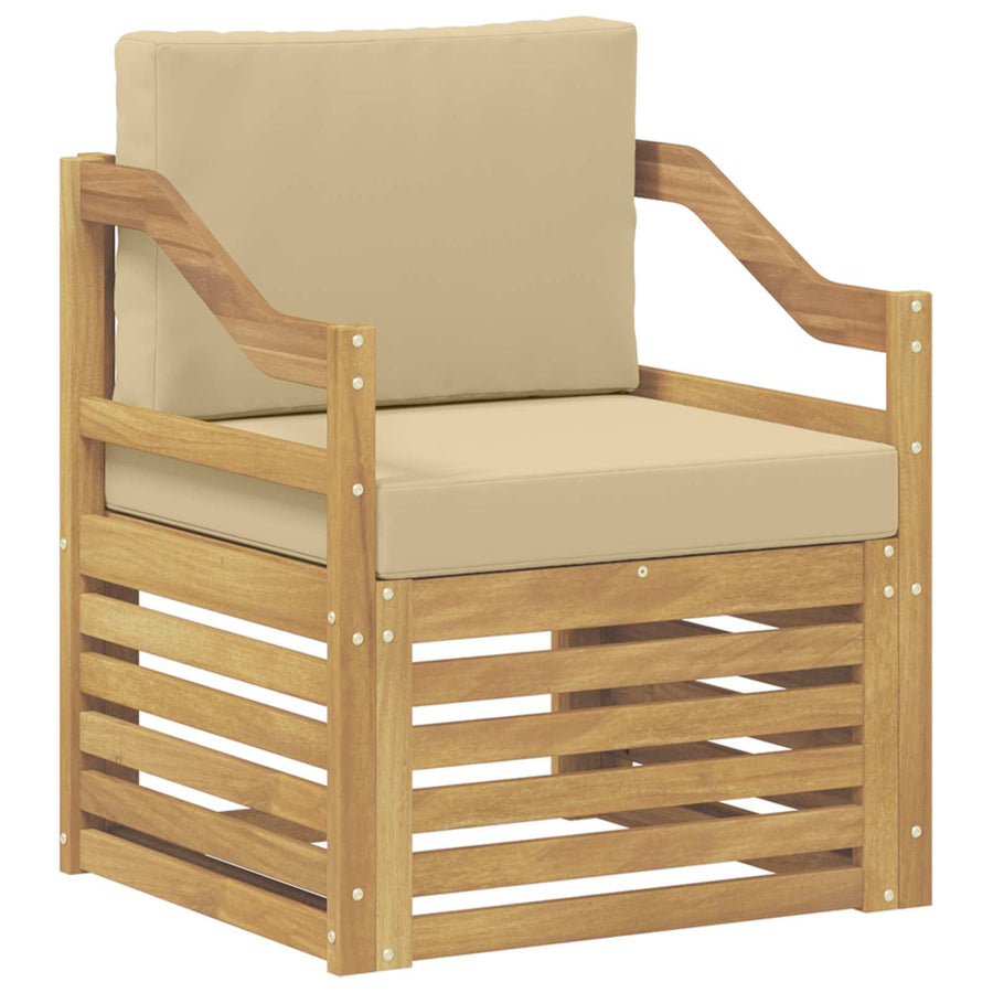 Tuinbank Polyester wit en beige