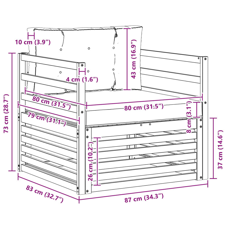 Tuinbank Wit en antracietkleurig