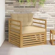 Tuinbank massief acaciahout wit beige