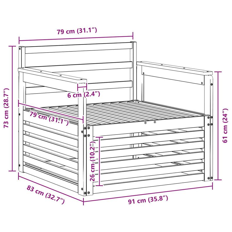 Tuinbank Massief Acaciahout Wit