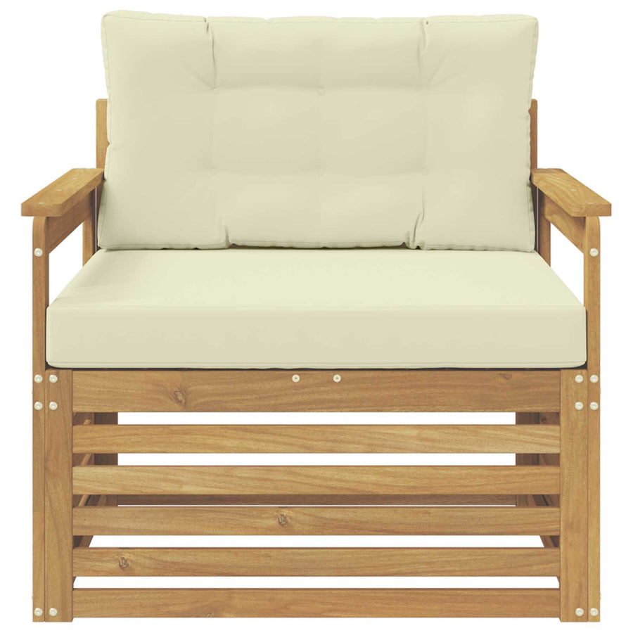 Tuinbank Polyester Wit en crèmekleurig
