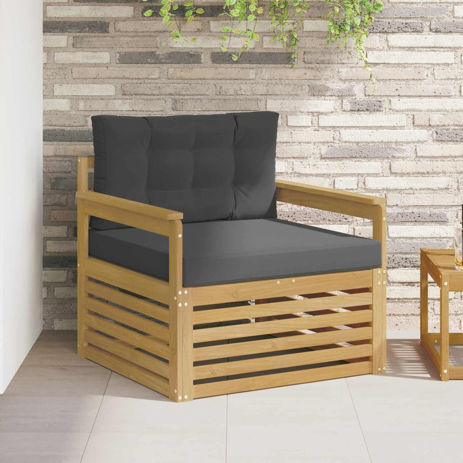 Tuinbank Polyester wit en antracietkleurig