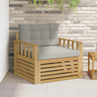 Garden Bench Polyester White and Light Grey