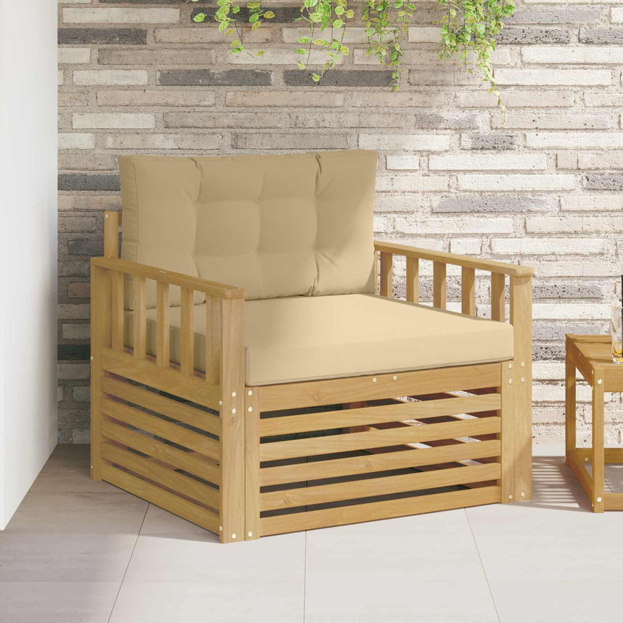 Tuinbank Polyester wit en beige